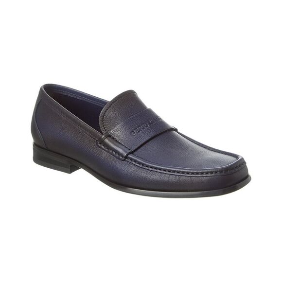Ferragamo Dupont Leather Loafer, Blue - Picture 1 of 5